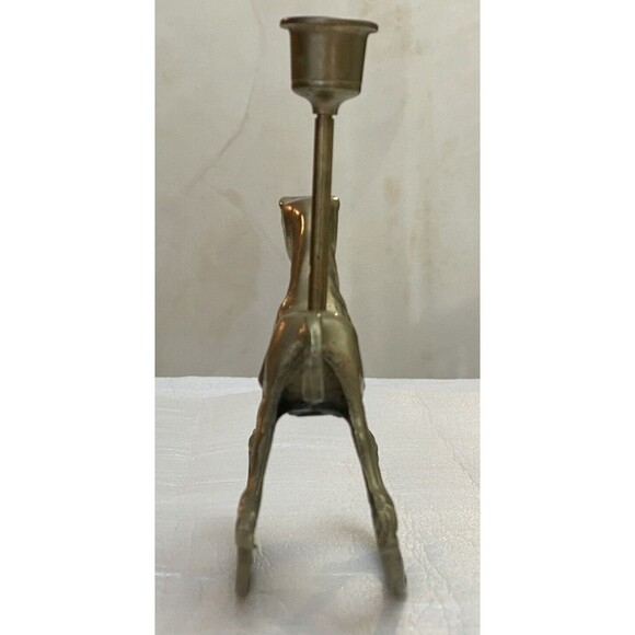 SOLD- R.O.C. Taiwan Vintage Solid Brass Rocking Horse Pony Candle Holder - Picture 5 of 12